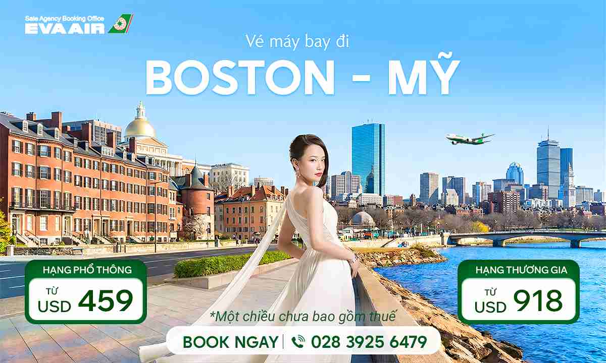 đặt vé máy bay EVA Air đi Boston
