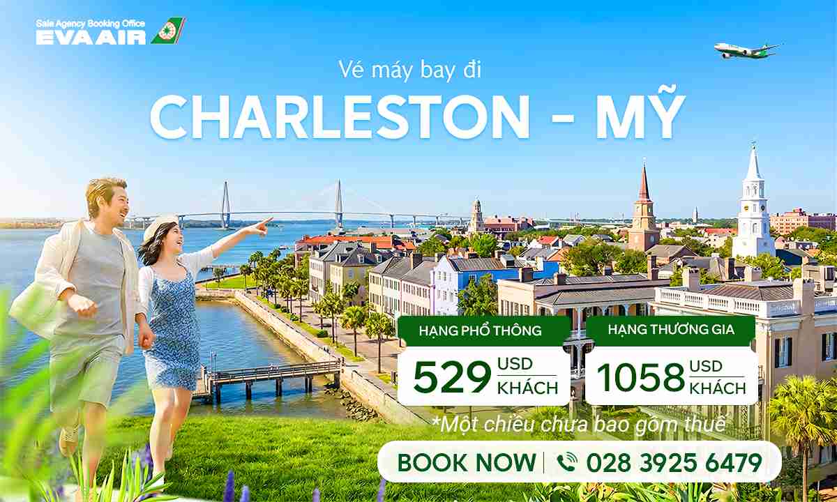 Vé máy bay EVA Air đi Charleston