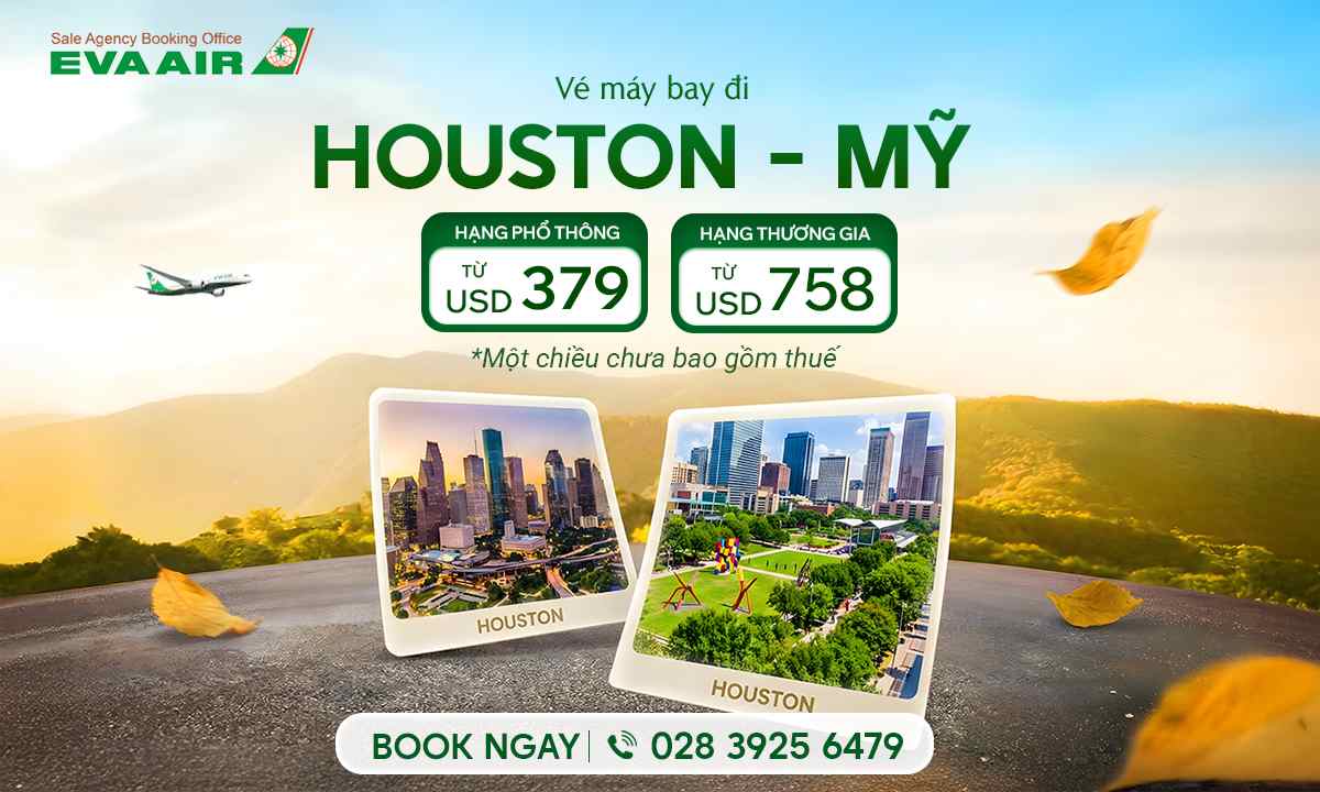 Vé máy bay EVA Air đi Houston
