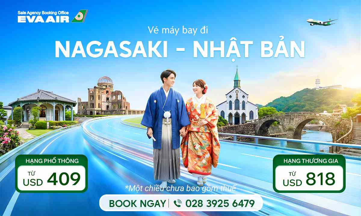 vé máy bay EVA Air đi Nagasaki 