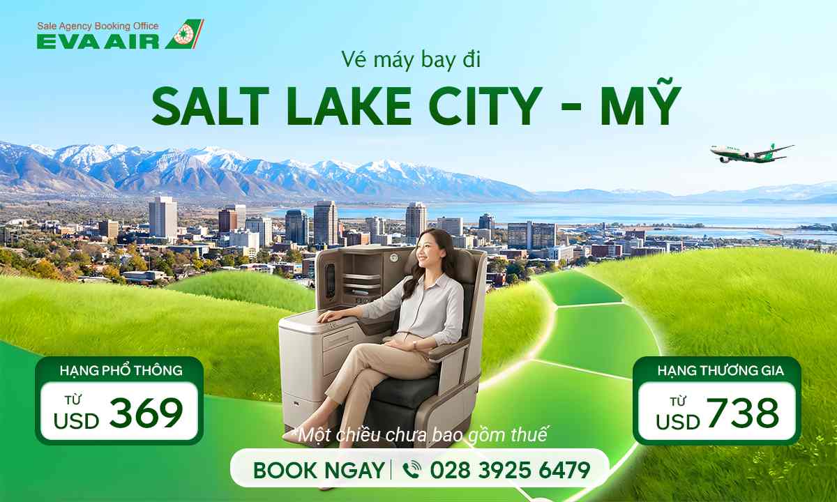 Vé máy bay EVA ­Air đi Salt Lake City