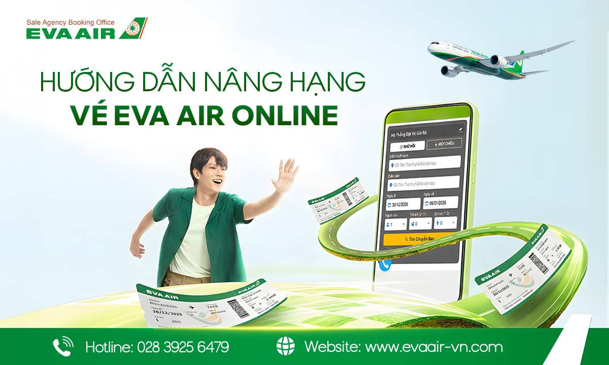 Hướng dẫn nâng hạng vé máy bay eva air online