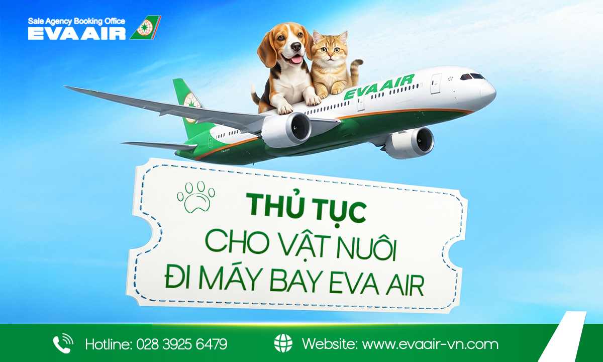 thủ tục cho vật nuôi đi máy bay EVA Air, thủ tục mang thú cưng đi máy bay EVA Air, thủ tục ký gửi thú cưng EVA Air, thủ tục mang động vật sống đi máy bay EVA Air, thủ tục cho thú nuôi bay EVA Air