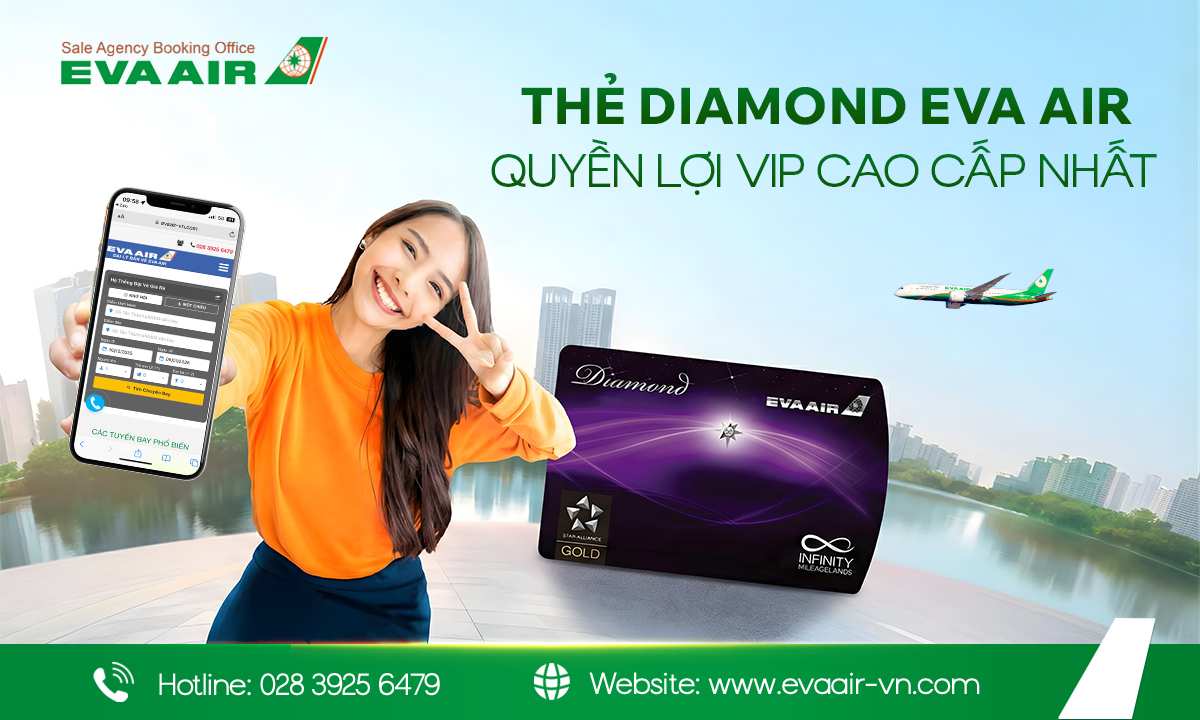 Thẻ Diamond EVA Air, Diamond Card EVA Air, nâng hạng Thẻ Diamond EVA Air, điều kiện nâng hạng Diamond EVA Air, thẻ kim cương eva air, hạng diamond eva air, hội viên diamond eva air, duy trì hạng Diamond EVA Air, quyền lợi thẻ Diamond EVA Air