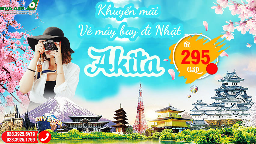 vé máy bay đi Akita giá rẻ