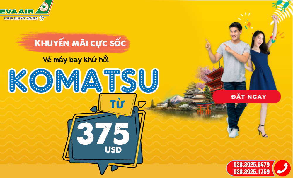 Vé máy bay khứ hồi đi Komatsu – Khuyến mãi cực sốc