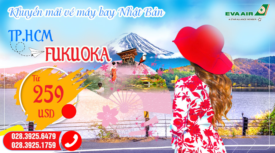 Săn vé máy bay TP.HCM đến Fukuoka giá khuyến mãi
