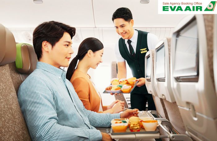 Thực đơn trên máy bay Eva Air đa dạng