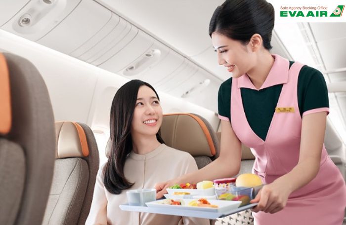 Các suất ăn cho bà bầu bay hãng Eva Air rất phong phú