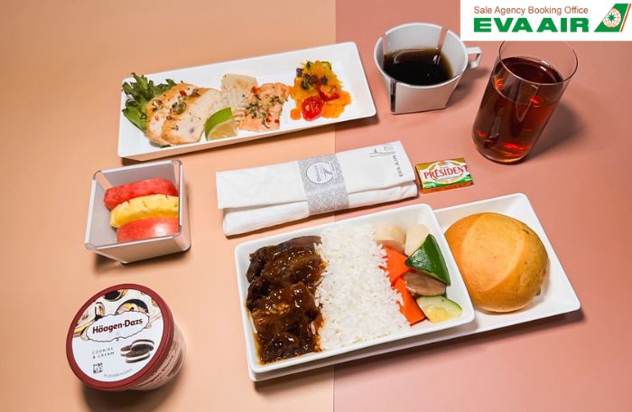 Thực đơn Eva Air hạng Phổ thông cao cấp