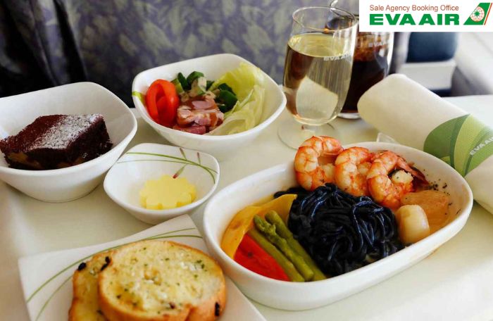 Thực đơn Eva Air hạng Thương gia