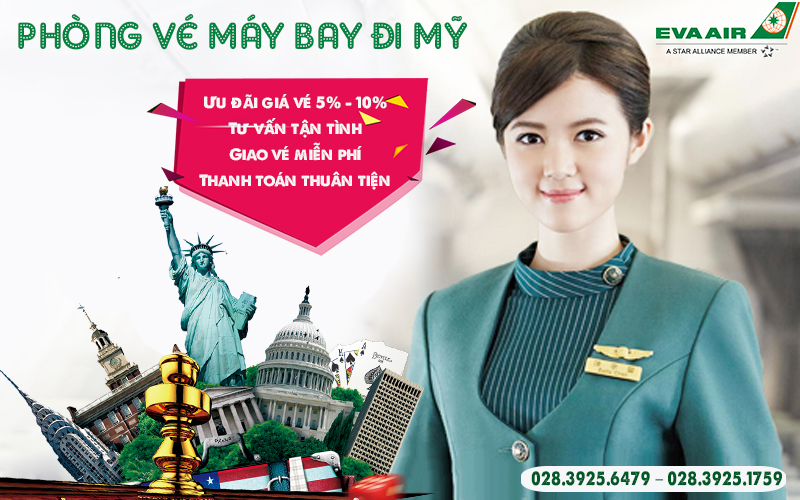 Phòng vé máy bay đi Mỹ