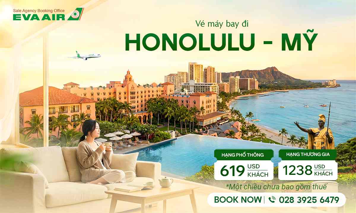 Vé máy bay EVA Air đi Honolulu