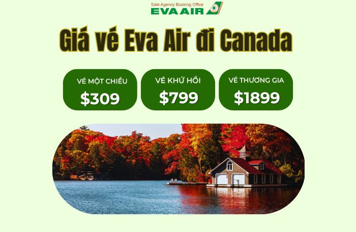 Giá vé máy bay Canada Eva Air
