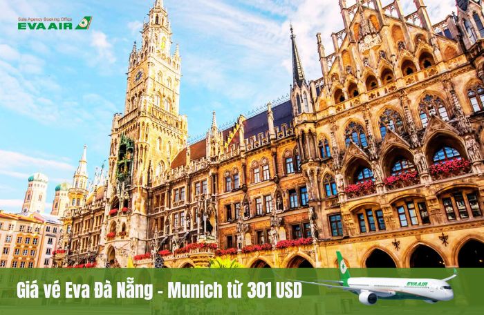 Giá vé EVA Air Đà Nẵng đi Munich