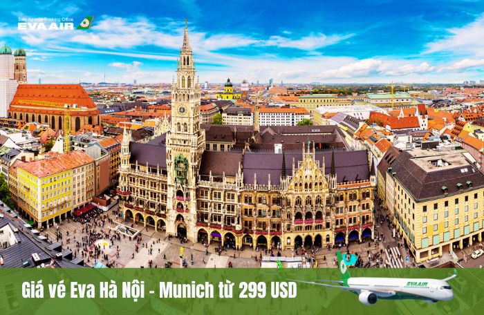 Giá vé đi Munich từ Hà Nội EVA Air