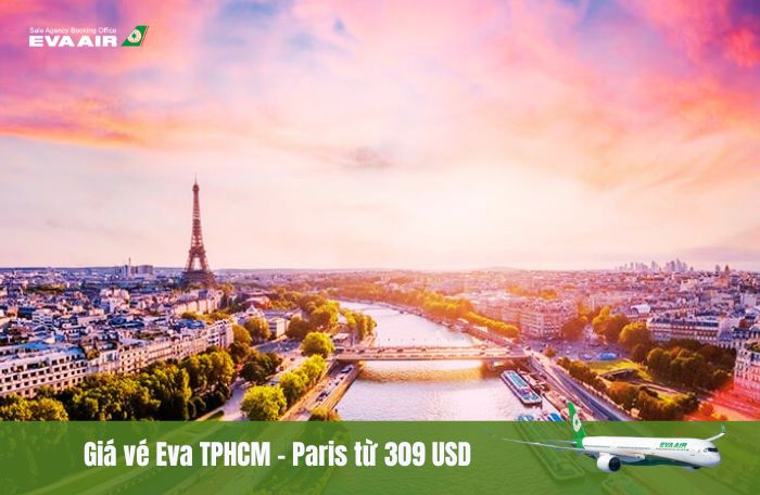 Giá vé EVA Air TPHCM đi Paris