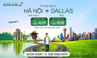 Vé máy bay từ Hà Nội đi Dallas giá rẻ - EVA Air