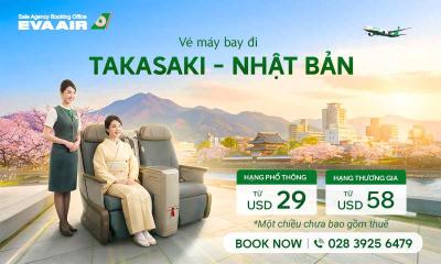 Khuyến mãi hấp dẫn cho vé máy bay đi Takasaki - EVA Air
