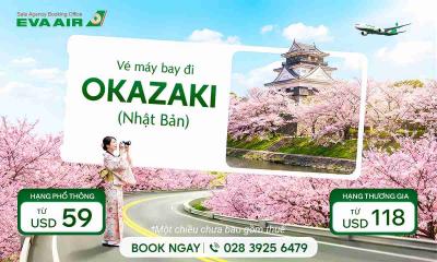 Vé máy bay đi Okazaki (Nhật Bản) – Hãng EVA Air giá tốt