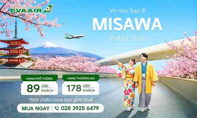 Vé máy bay đi Misawa giá rẻ | Đại lý EVA Air hỗ trợ trọn gói