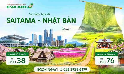 Vé máy bay đi Saitama giá rẻ chính hãng EVA Air - Từ 38 USD