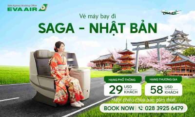 Vé máy bay đi Saga EVA Air giá rẻ nhất | Chỉ từ 29 USD