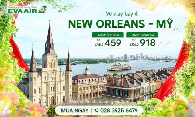 Vé máy bay EVA Air đi New Orleans